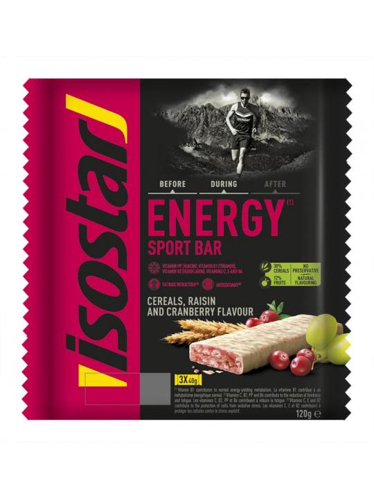 Energy sport bar cereals raisin cranberry 3 x 40g
