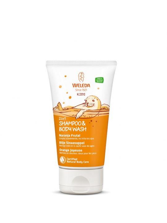Kids 2-in-1 shampoo & bodywash blije sinaasappel