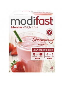 Intensive milkshake aardbei 8 zakjes