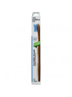Tandenborstel bamboe adult blauw brush soft