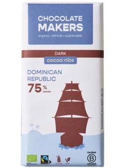 Reep tres hombres 75% puur met cacaonibs bio