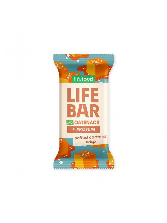 Lifebar oatsnack proteine salted caramel crisp bio