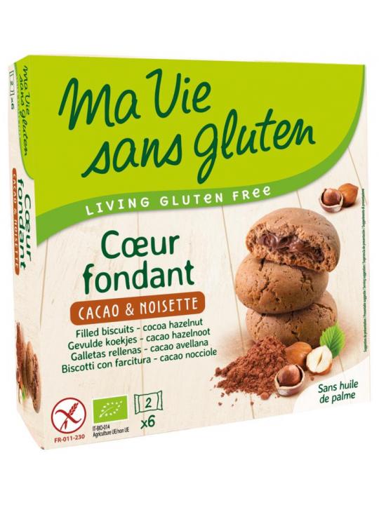 Koekjes met creme choco/hazelnoot glutenvrij bio
