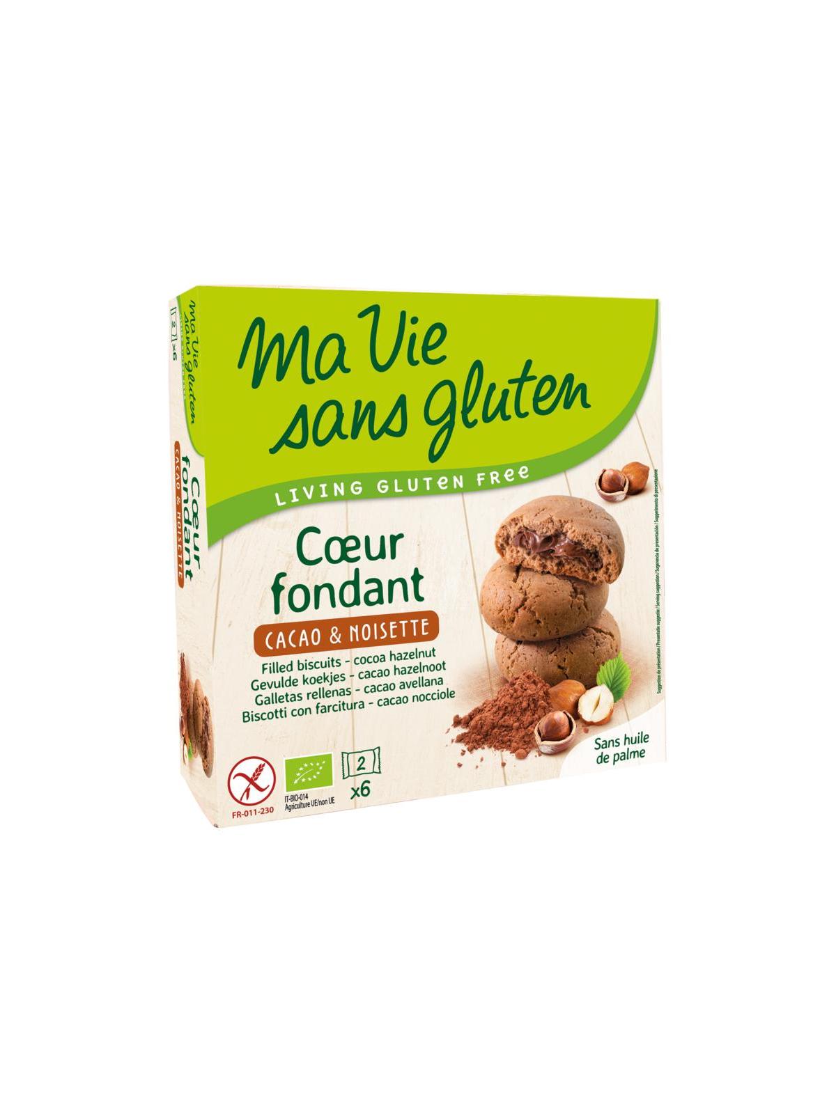 Koekjes met creme choco/hazelnoot glutenvrij bio
