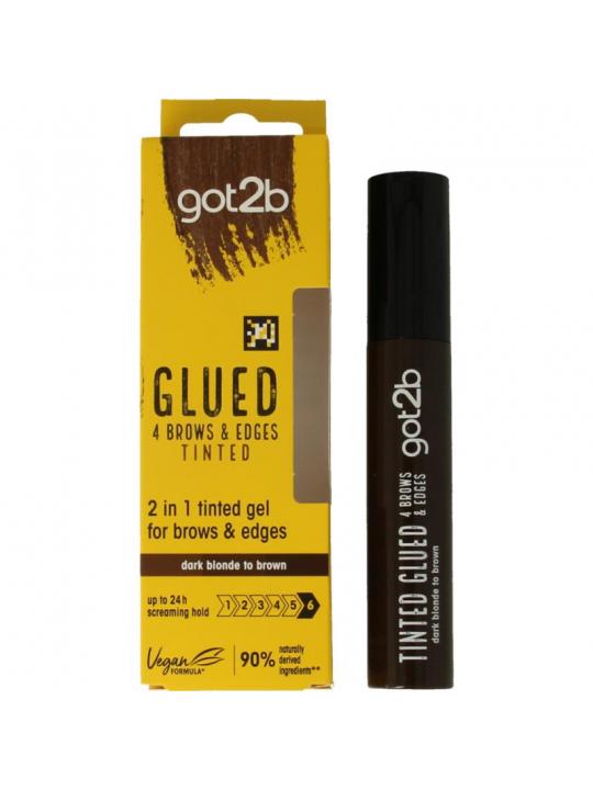 Glued 4 brows dark brown