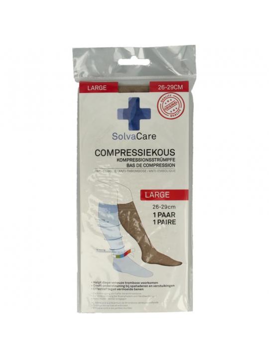 Compressiekous beige L 26 - 29 cm