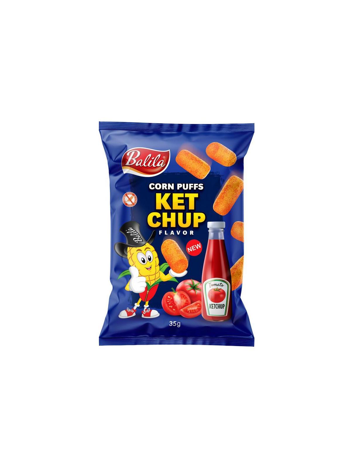 Corn puffs ketchup glutenvrij