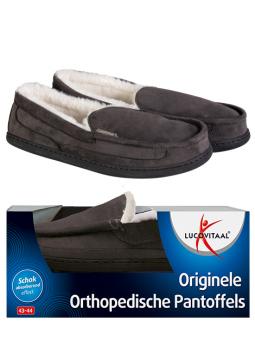 Orthopedische pantoffels antraciet maat 43-44