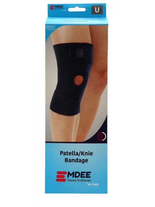 Knieband met stabilizers blauw