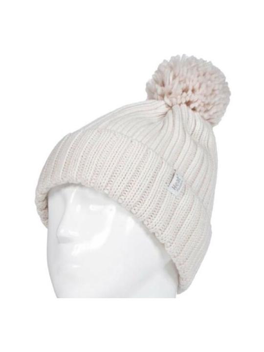 Ladies pom pom hat arden creme one size