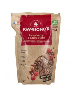 Framboos & chocolade crunchy muesli