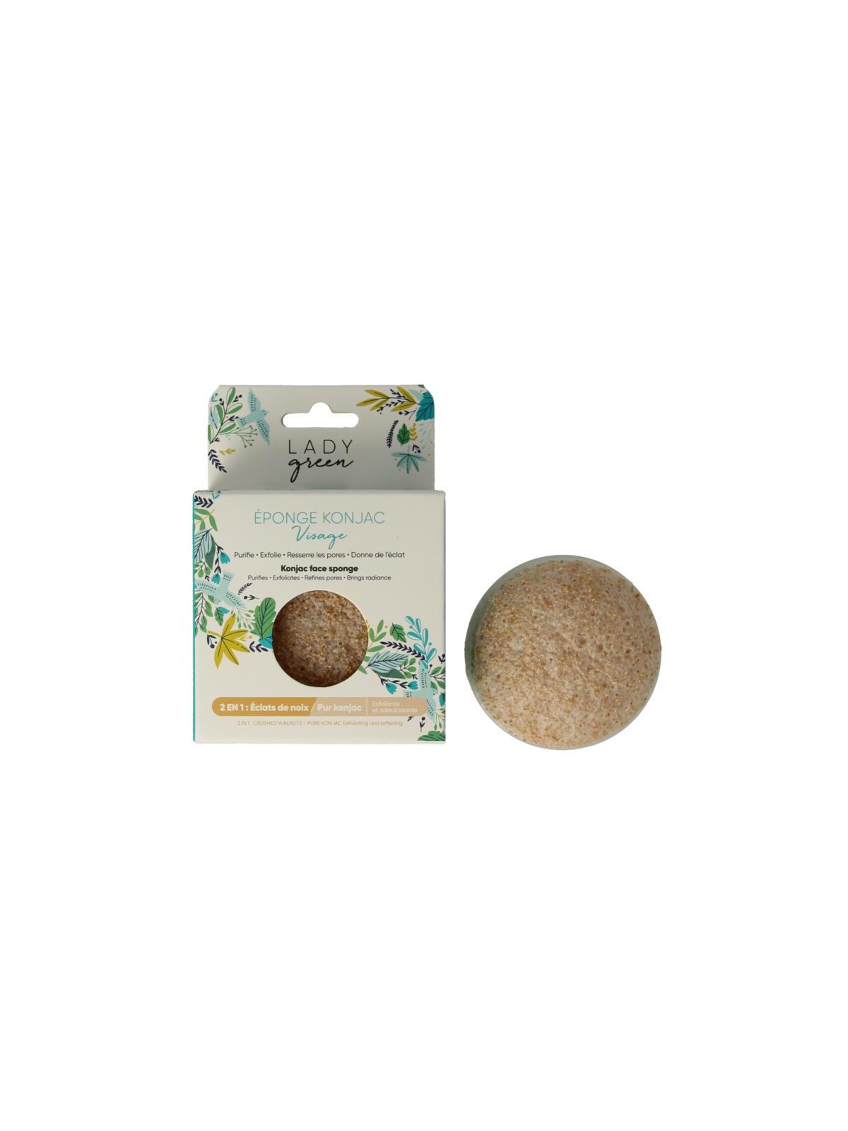 Konjac gezichtsspons crushed walnut