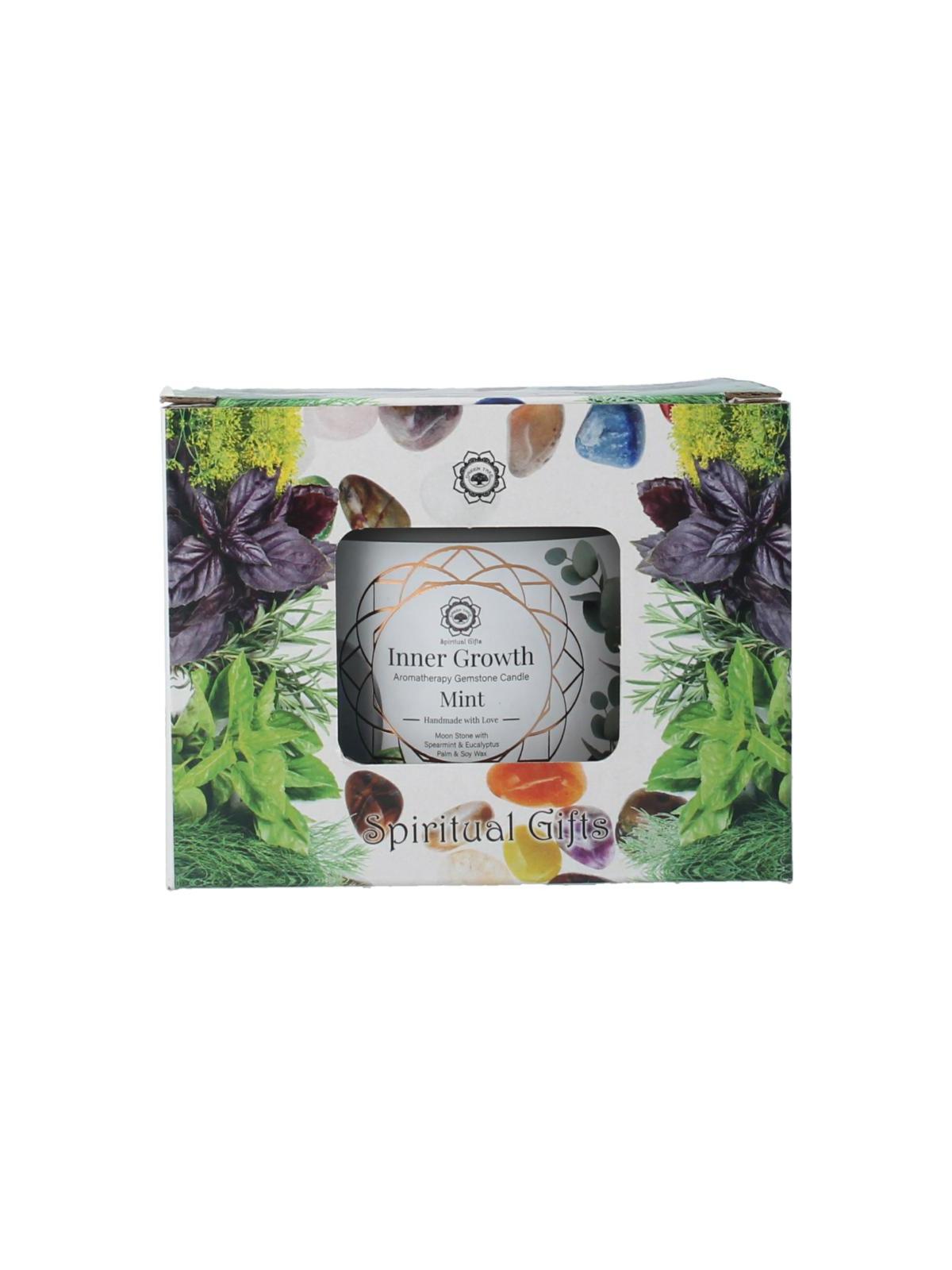 Green Tree gemstone candle inner gro mint