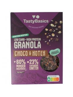 Less carb-high protein granola choco en noten