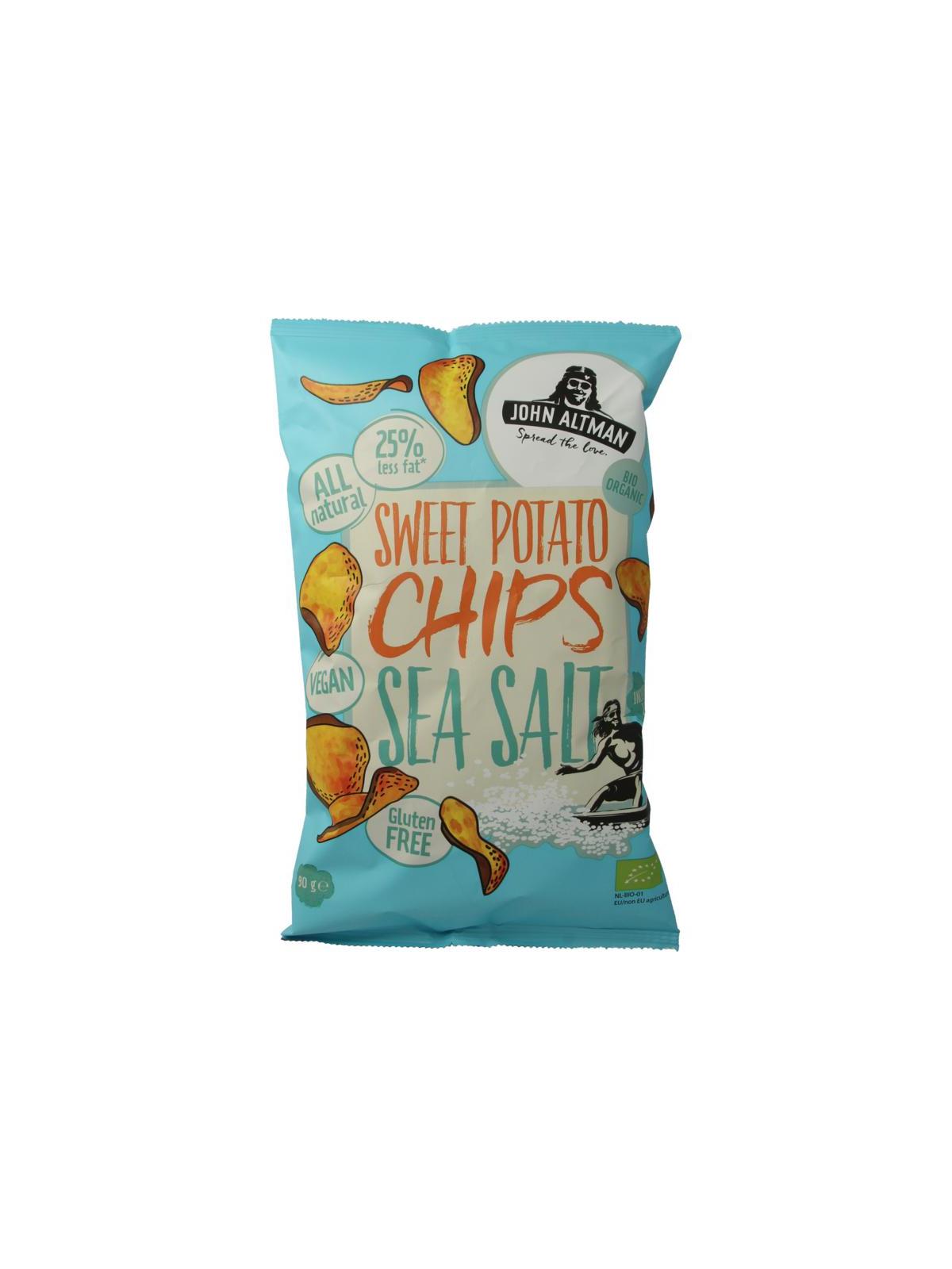 Zoete aardappel chips sea salt bio