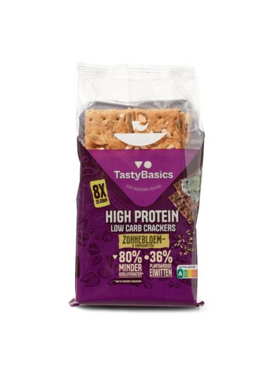 Less carb-high protein crackers zonnebl/pompoenpit