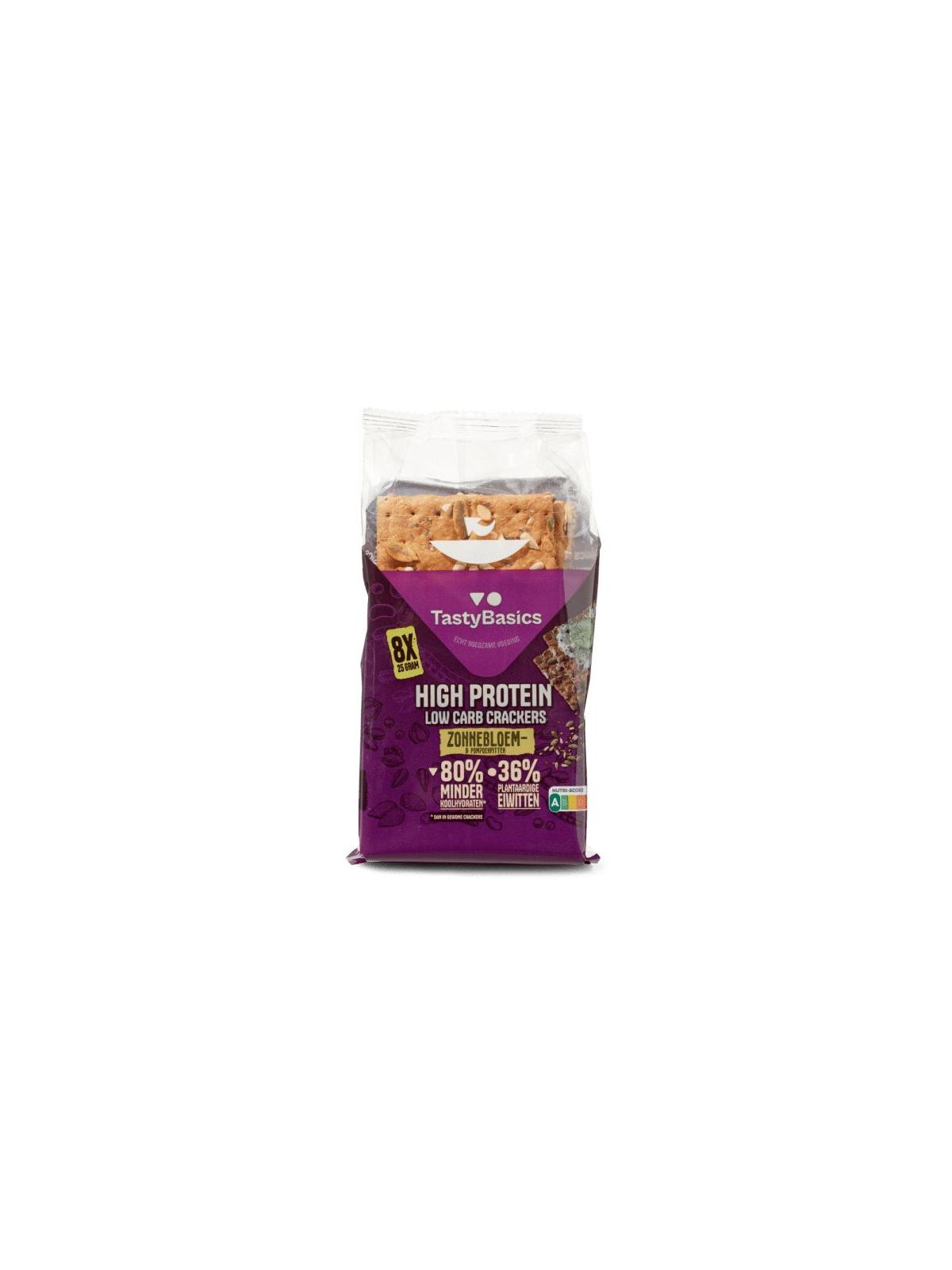 Less carb-high protein crackers zonnebl/pompoenpit
