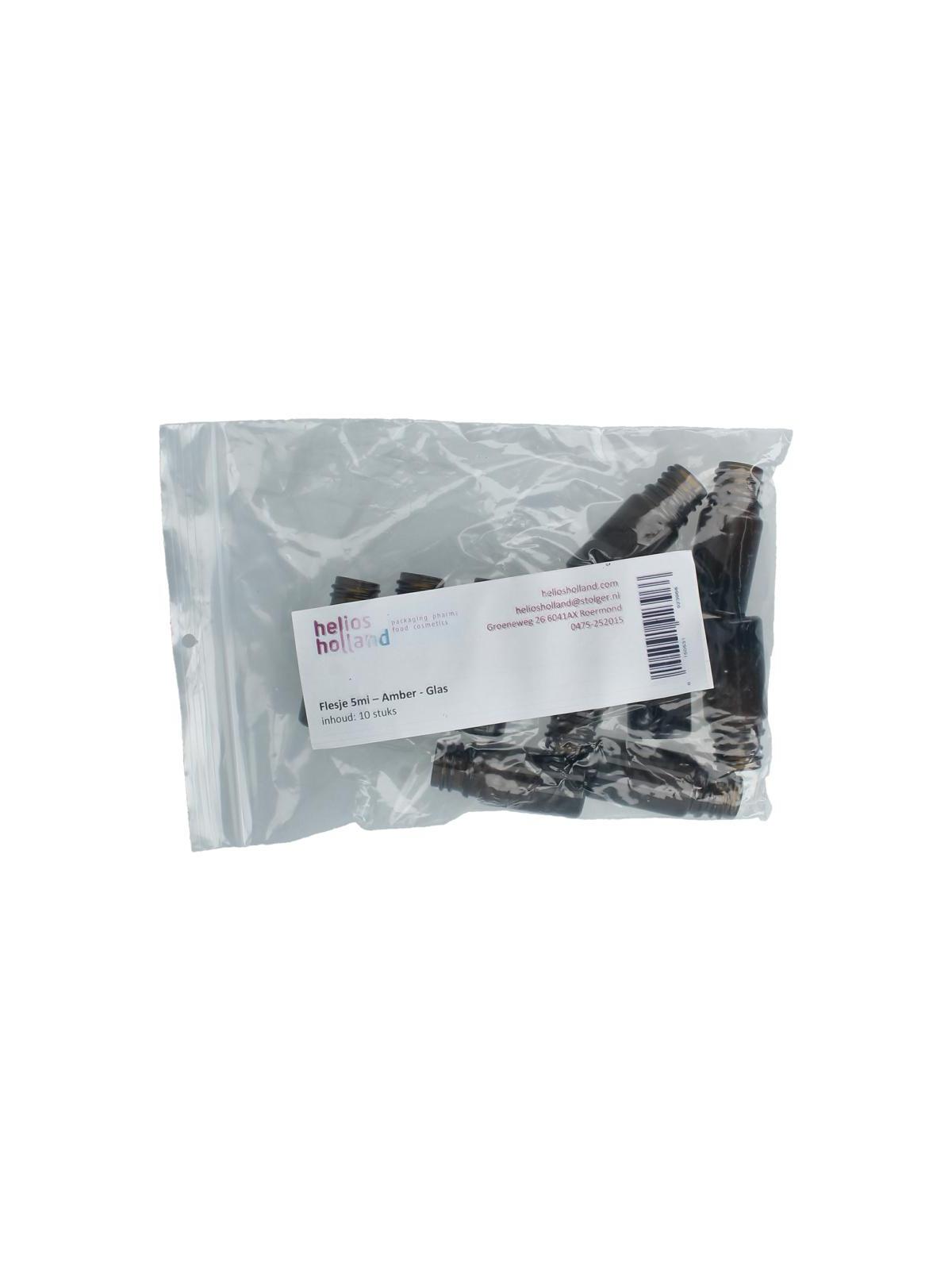 Flesje glas 5ml amber