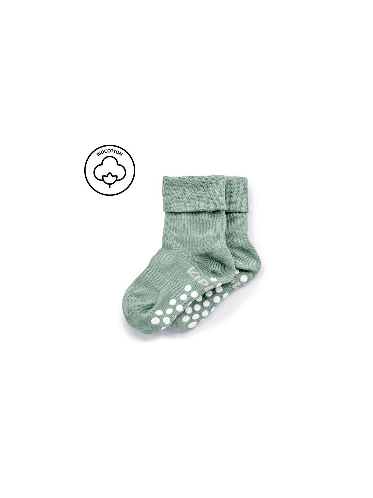 Blijf baby sokken antislip 12-18 mnd pale green