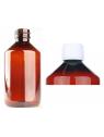 PET medicijnfles 250ml amber incl witte dop