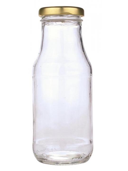 Sapfles glas 250ml met twist off dop goud