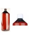 PET medicijnfles 1000ml amber incl witte dop