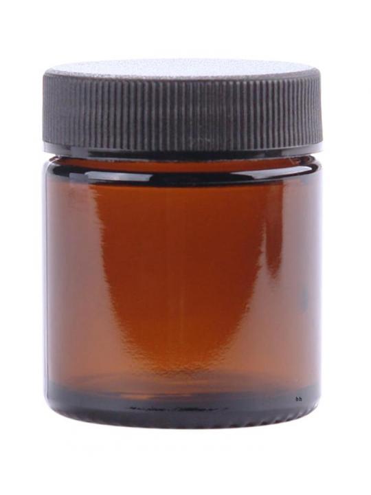 Zalfpot/cremepot incl deksel amber bruin glas 30ml