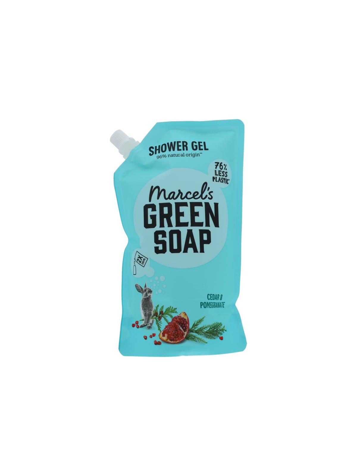 Marcel's Green Soap shower gel cedar & pomegr nav