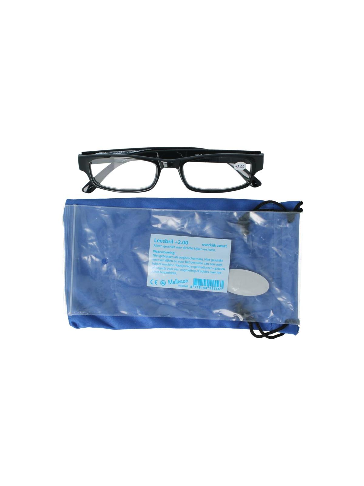 Overkijk leesbril zwart +2.00