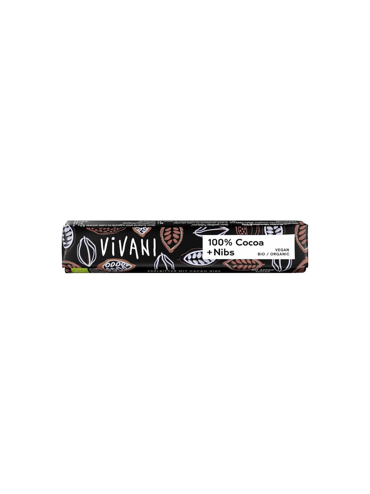 Vivani 100% cocoa + nibs