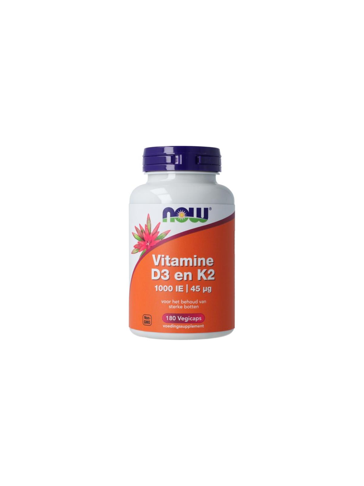NOW vitamine d3 k2 - 1000 ie 45mcg
