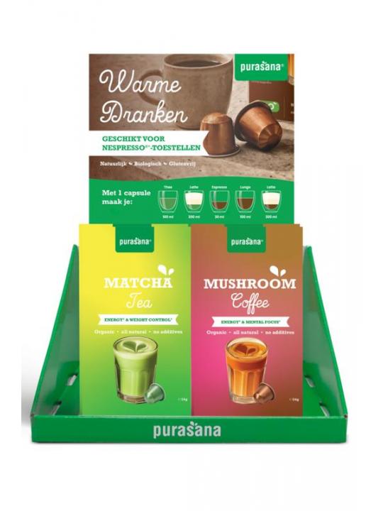 Purasana Display Hot Drinks Nespresso capsules gevuld
